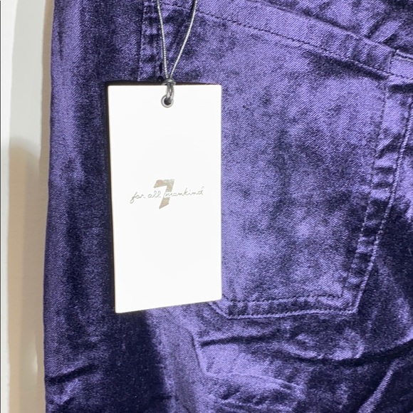 NEW 7 For All Mankind Dark Purple Velvet Jeans - Picture 8 of 12